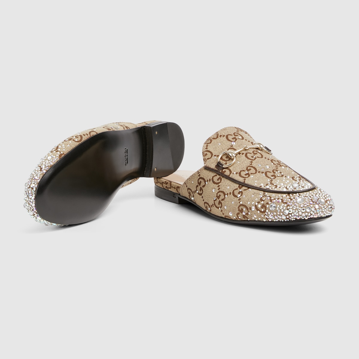 Gucci Women’s Princetown slipper with crystal Horsebit - Image 2